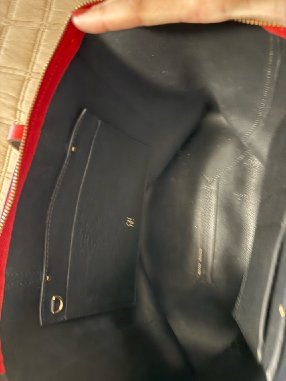 Carolina Herrera Black Tote with Red-Trim Handles - Picture 11 of 11